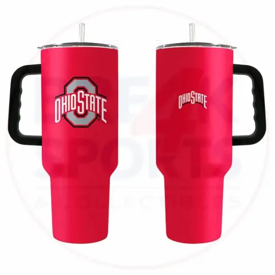 Discover Ohio State Buckeyes 40oz Powder Coat Travel Tumbler with Handle