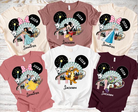 Discover Custom Disney Epcot Princess Shirt 2026, Personalized Name Disney Family Trip Matching Tee
