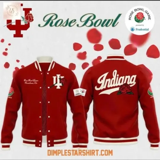 Indiana Hoosiers 2026 Rose Bowl Baseball Jacket Unisex