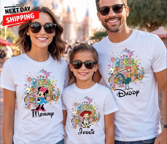 Discover Personalized Disney Epcot Character Shirt, Custom Epcot Family Matching Tee, Disney World Trip Shirt