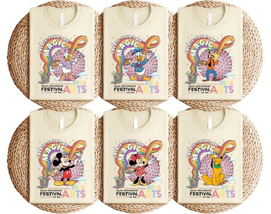 Discover Personalized Epcot International Festival of the Arts 2026 Shirt, Mickey & Friends Figment Orange Bird Artist Tee, Disney Family Trip Shirt