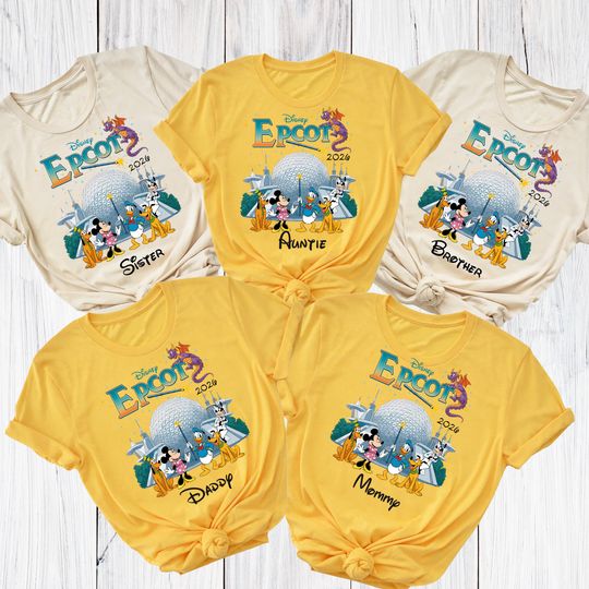 Discover Custom Disney Epcot 2026 Shirt  Family Matching Epcot Shirts  World Traveler Disney Tee  Personalized Disney Vacation Name Shirt