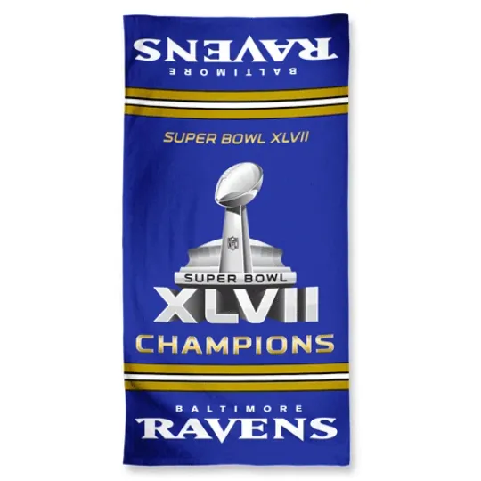 Baltimore Ravens Beach Towel Superbowl Champions