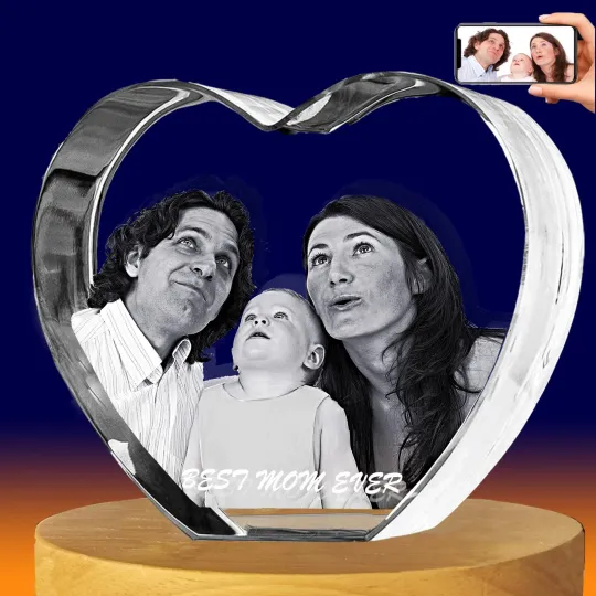 Discover Personalized 3D Laser Photo Crystal Custom Picture Valentines Gifts Set You Pick