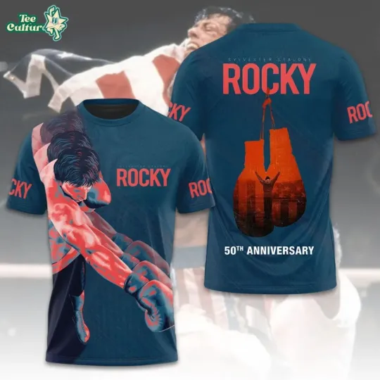 Discover Rockyy Balboa 50th Anniversary 3D Graphic T-Shirt 2026