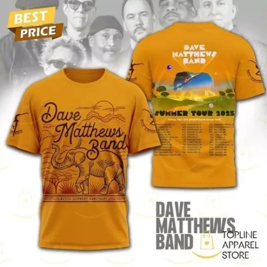 Dave Matthews Band Summer Tour 2025 3D T-Shirt, Holiday gift