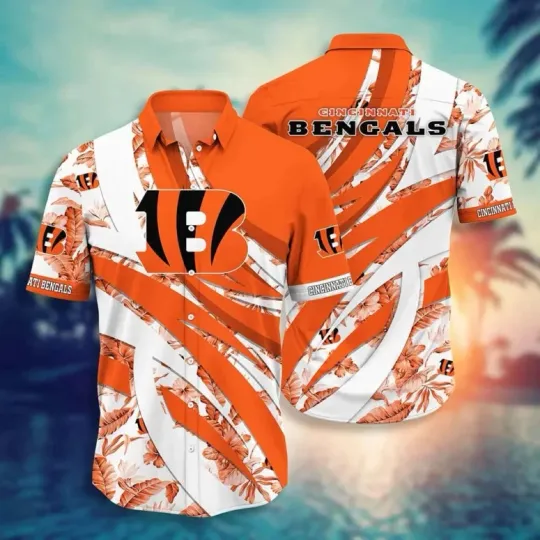 Discover Cincinnati Bengals Tropical Leaf Hawaiian, Gift For Fans, Gift For Friends