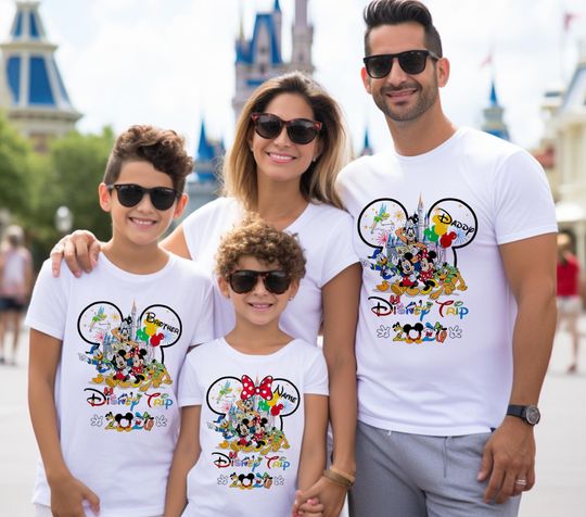 Discover Custom Disney Trip 2026 Shirt, Family Matching Vacation T-Shirts, Disney Couple Shirts, Disneyland Tees