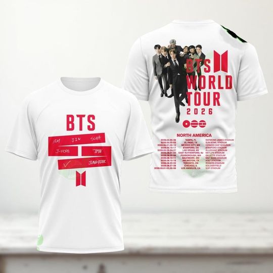 Boy Band BTS Kpop 3D T-Shirt, Retro BTS World Tour 2026 Merch Gifts, Bangtan Come Back Shirt For Army, BTS Army 2-Sides Tee Gift