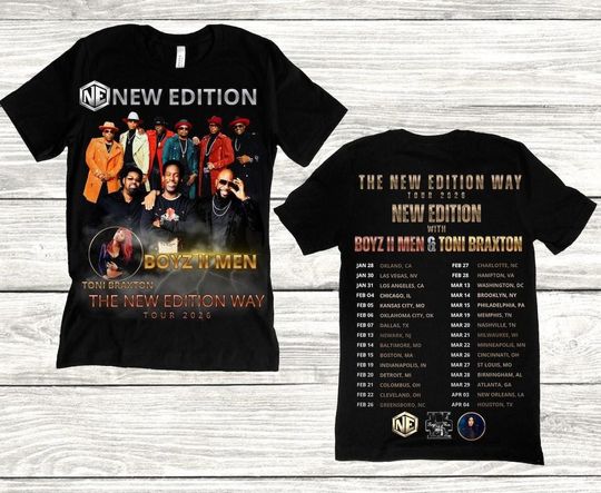NE The New Edition Way Tour 2026 T-shirt (Front and Back) Toni Braxton Boys 2 Men Shirt, NE Heartbreak Tour Tee