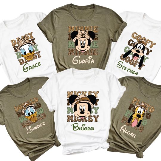 Discover Custom Disney Safari Character Shirt, Disney Animal Kingdom Family Shirts, Safari Name Trip 2026 Shirt, Disney Animal Kingdom Vacation Tees