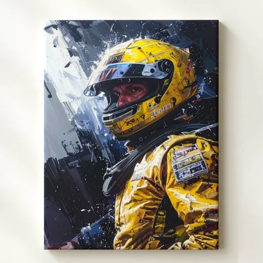Ayrton Senna Rain Race Canvas Poster