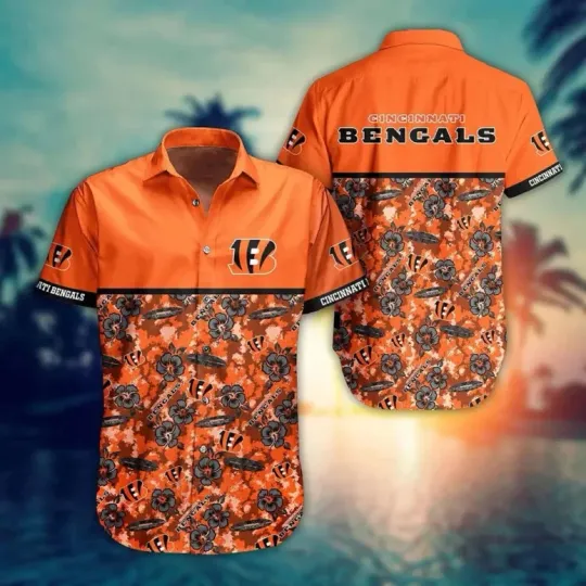 Discover Cincinnati Football Floral Camo Hawaiian, Gift For Fans, Gift For Friends
