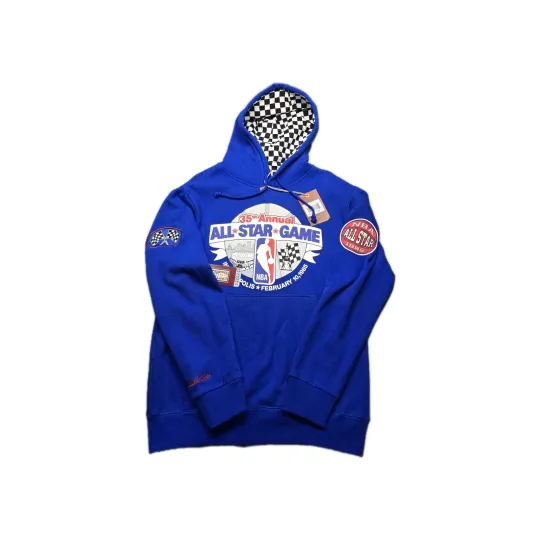 New Men's 1985 NBA All-Star Game Fleece Pullover Hoodie - Royal Blue Sz Small