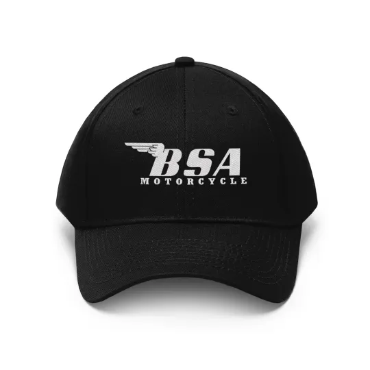Discover BSA Motorcycles Black Hat Twill Cap Baseball Cap Size S/M And L/XL