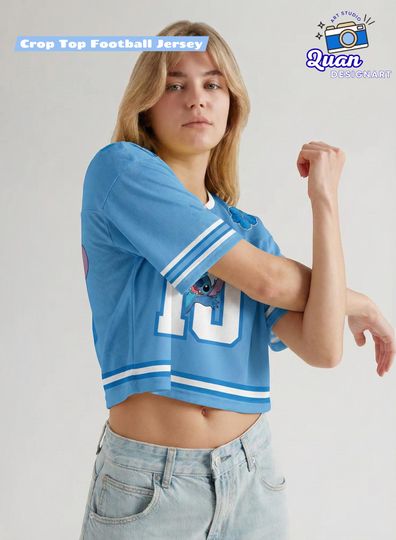 Personalized Crop Top Baseball Jersey for Women, Custom Name & Number V-Neck Sports Crop Shirt, Game Day Streetwear Outfit