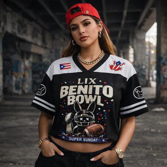 Discover Womens Crop Top Baseball Jersey LIX Benito Bowl Streetwear Shirt