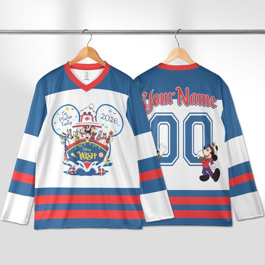 Discover Personalized Disney Cruise Mickey And Friends Hockey Jersey, Custom Disney Shirt, Disney Hockey Team Outfit, Gift For Fans