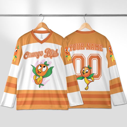 Discover Custom Disney Orange Bird Hockey Jersey, Orange Bird Hockey Jersey, Hockey Fan Lover Gift, Hockey Team Outfit