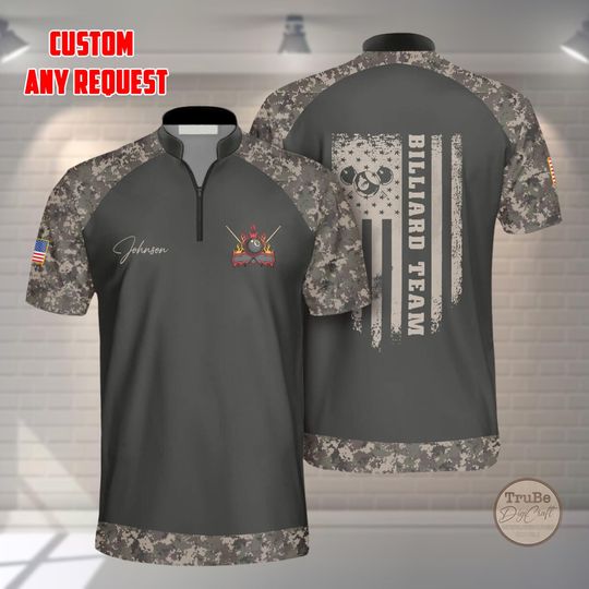 Personalized Camo Billiard Polo Shirt: Custom Team Uniform