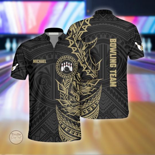 Discover Personalized Tribal Bowling Jersey for Team, Custom Name Bowling Uniform Shirt, Matching Team Outfit, Bowling League Shirt, Gift for Bowlers