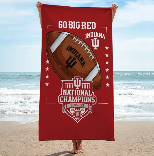 Discover Indianaa Hoosi-Er Football 2025 Rectangle Beach Towel