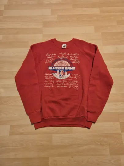 Discover Vintage 1988 80s NBA All Star Game Sweater Sweat Shirt Crewneck Sz L Men