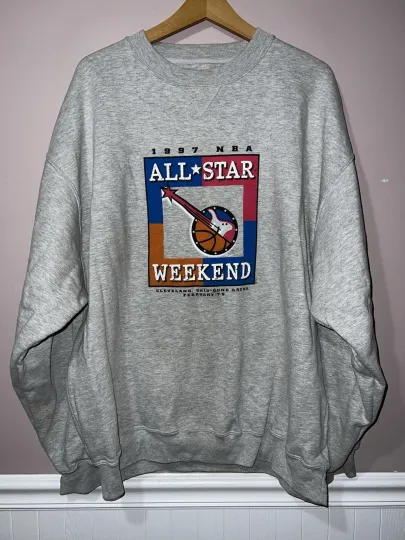 VINTAGE 1997 NBA ALL STAR GAME CLEVELAND CAVS CAVALIERS CREWNECK SWEATSHIRT XL