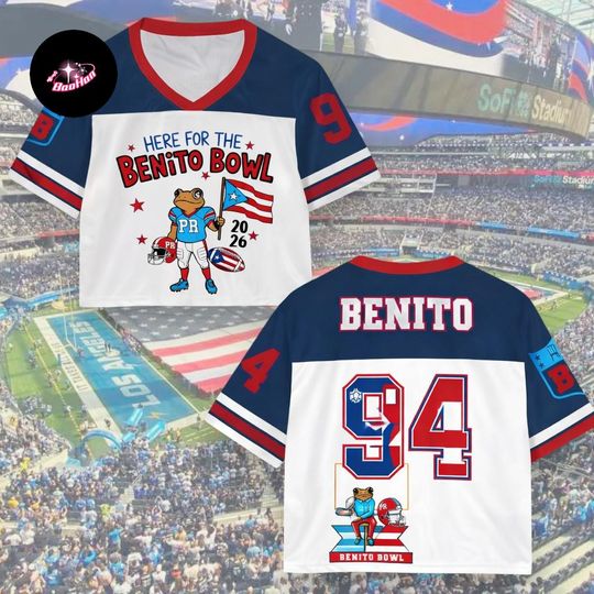 Discover Here For The Benito Bowl Crop Top Mesh Baseball Jersey, Custom Name 94 Game Day Fan Tee