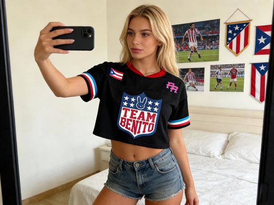 Discover Benito Custom Name and Number Jersey Crop Top, Personalized Team Benito 94 Sports Shirt
