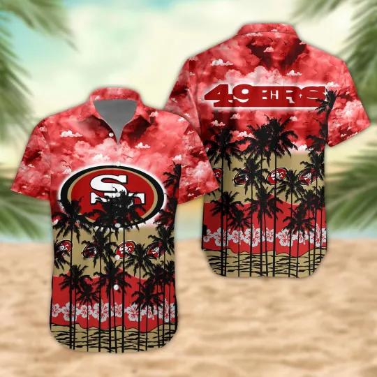 San Francisco Football Palm Trees Sunset Hawaiian, Gift For Fans, Gift For Friends