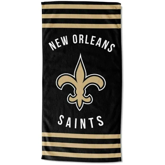 Discover New Orleans Saints Stripes Beach Towel 30"x60"