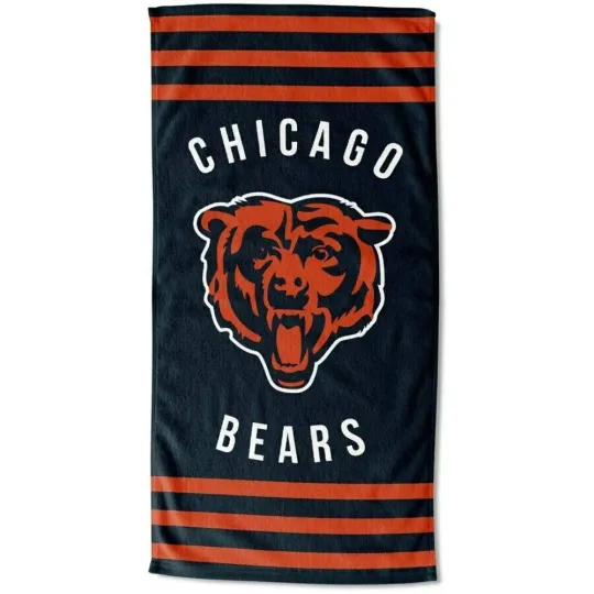 Discover Chicago Bears Stripes Beach Towel 30"x60"
