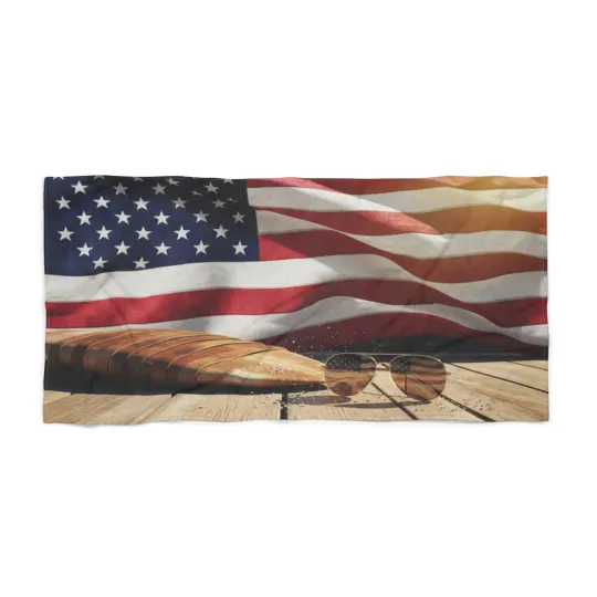 Discover American Flag Beach Towel – Patriotic USA Stars & Stripes Summer Towel