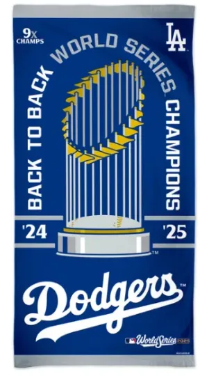 Discover 2025 World Series Champions Beach Towel 30x60 Los Angeles Dodgers