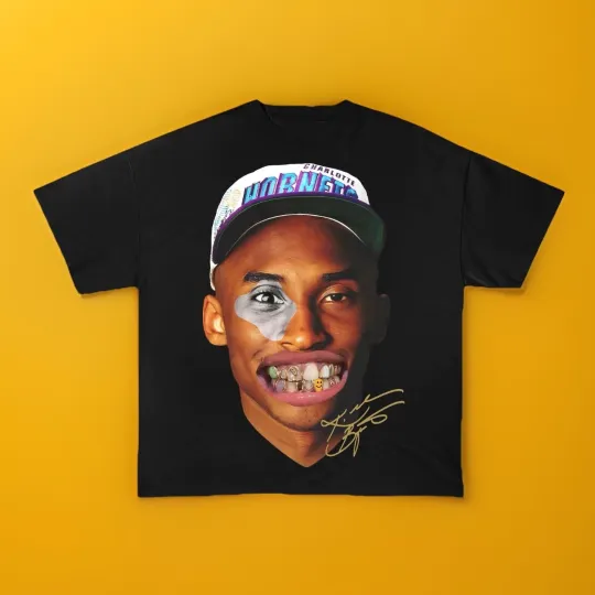 Discover Kobe Bryant x Hornets Rookie Cap Men's T-shirt Unisex Black Tee