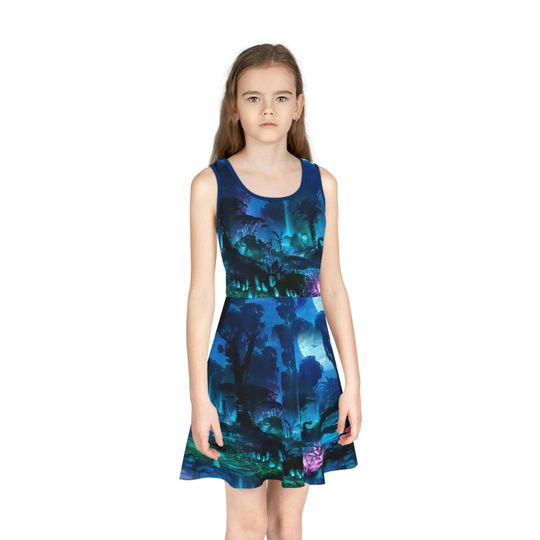 Discover Pandora's Enchanted Dreams  Sleeveless Kids Skater Dress | Whimsical Adventures Await