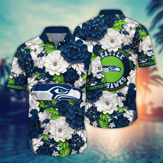 Discover Seattle Football Blooming Glory Hawaiian, Gift For Fans, Gift For Friends