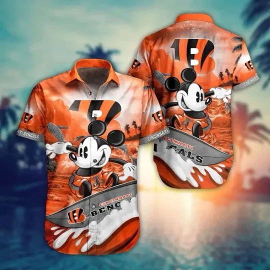 Discover Cincinnati Football Mickey Surf Hawaiian, Gift For Fans, Gift For Friends