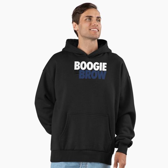 Discover Boogie And The Brow (White/Black/Blue) Premium Oversized Hoodie