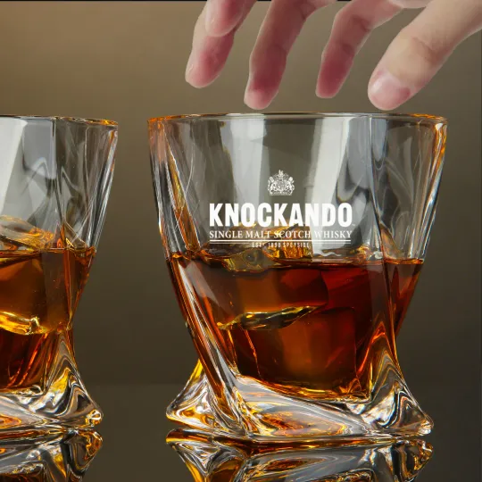 Discover Engraved Knockando Whiskey Glass - Twisted Whiskey Glasses