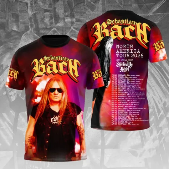 Discover Sebastian Bach Tour 2026 3D Shirt