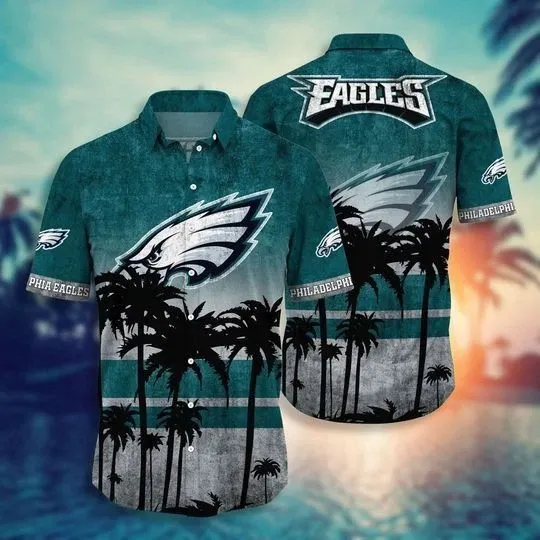 Discover Philadelphia Football Short Sleeve Button Up Tropical Aloha Hawaiian Shirt V1