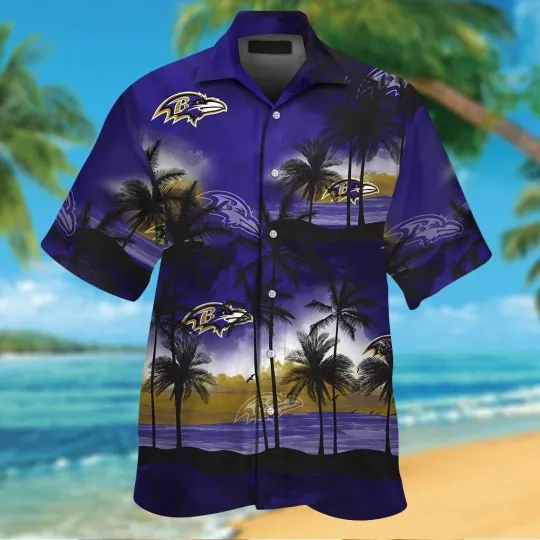 Discover Baltimore Football Short Sleeve Button Up Tropical Hawaiian Shirt V6