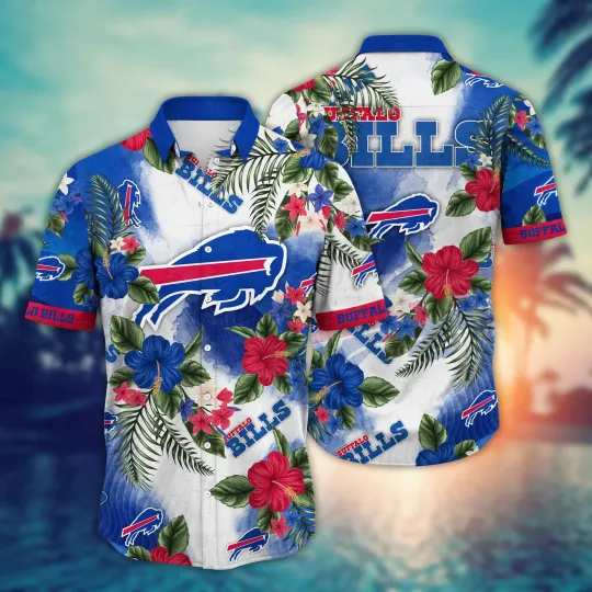 Discover Buffalo Football Warm Daystime Aloha Button Up Tropical Hawaiian Shirt