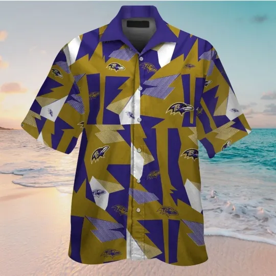 Discover Baltimore Football Short Sleeve Button Up Tropical Hawaiian Shirt V5