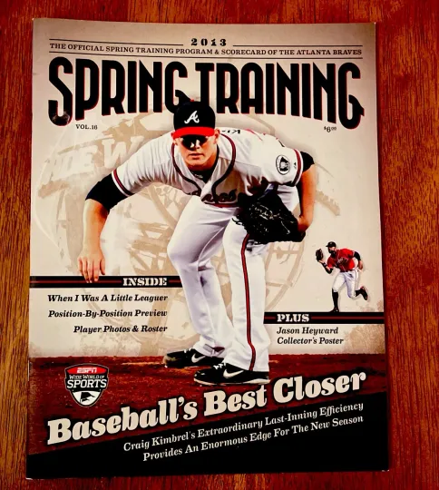 Discover 2013 Atlanta Braves Spring Training Program Craig Kimbrel /Jason Heyward Poster