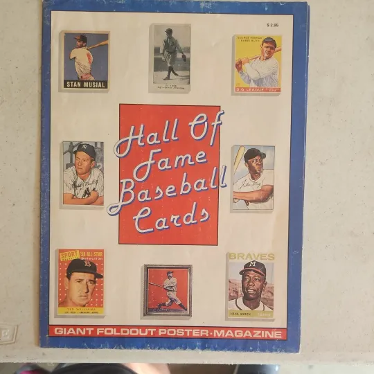 Discover hall of fame baseball cards giant foldout poster magazine 1989 mickey mantle +