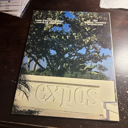 Discover Vintage 1984 MONTREAL EXPOS Spring Training Program Dawson Raines Postcard Rose