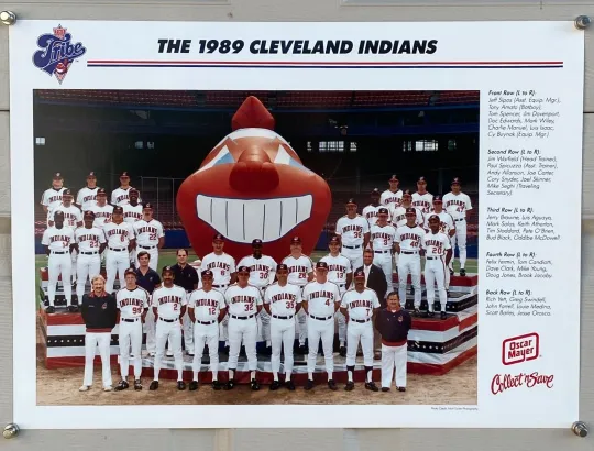 1989 CLEVELAND INDIANS 20x14 Poster Team Photo JOE CARTER JACOBY DOUG JONES